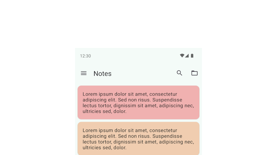 Notepad app on a Pixel 2